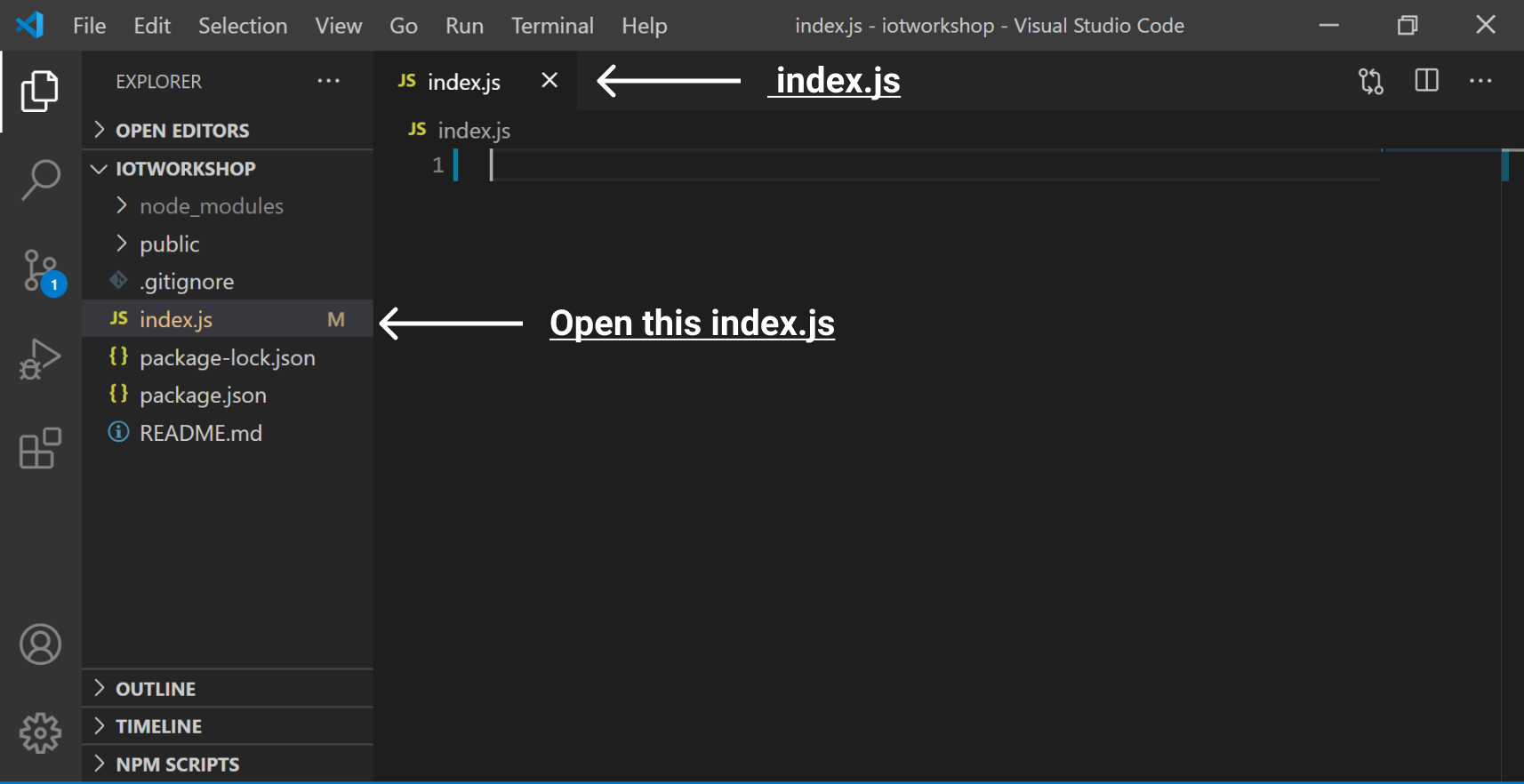 opening index.js